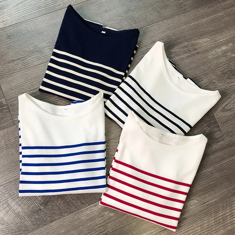 Dave&di Striped T-shirt Long Sleeved Top With Loose Cotton Spring And Autumn Stripes As The Base Women's New
Dave&di Striped T-shirt Long Sleeved Top With Loose Cotton Spring And Autumn Stripes As The Base Women's New