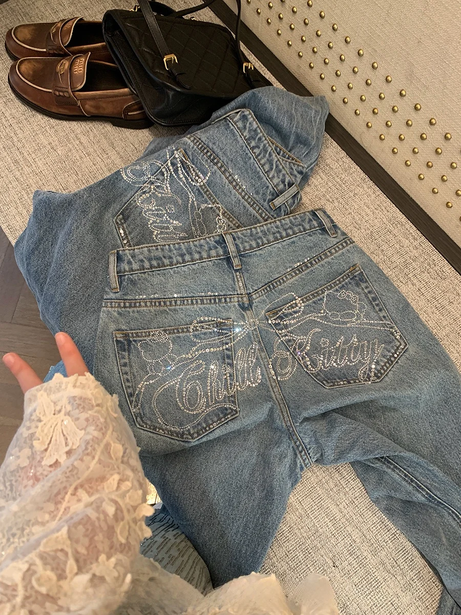 High-Quali Cool Sweet Diamond Straight Leg Jeans Women's Premium Slimming Long Pants Spring Season Cotton Stretch Denim
High-Quali Cool Sweet Diamond Straight Leg Jeans Women's Premium Slimming Long Pants Spring Season Cotton Stretch Denim