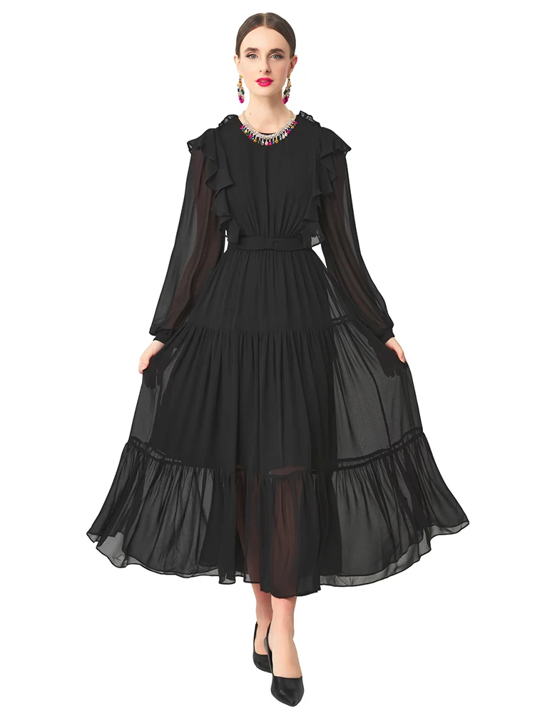 JUNLINNA Fashionabe Women Rnway Dress O-Neck Long Sleeve Party Holiday Midi Vestidos Elegant Lady Slims Waist
JUNLINNA Fashionabe Women Rnway Dress O-Neck Long Sleeve Party Holiday Midi Vestidos Elegant Lady Slims Waist