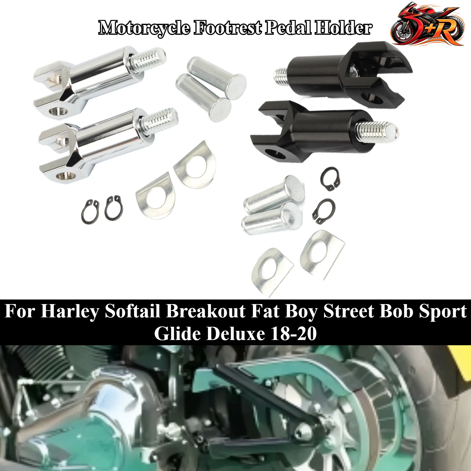 For Harley Softail Breakout Fat Boy Street Bob Sport Glide Deluxe 18-20 Rear Foot Pegs Bracket Motorcycle Footrest Pedal Holder
For Harley Softail Breakout Fat Boy Street Bob Sport Glide Deluxe 18-20 Rear Foot Pegs Bracket Motorcycle Footrest Pedal Holder