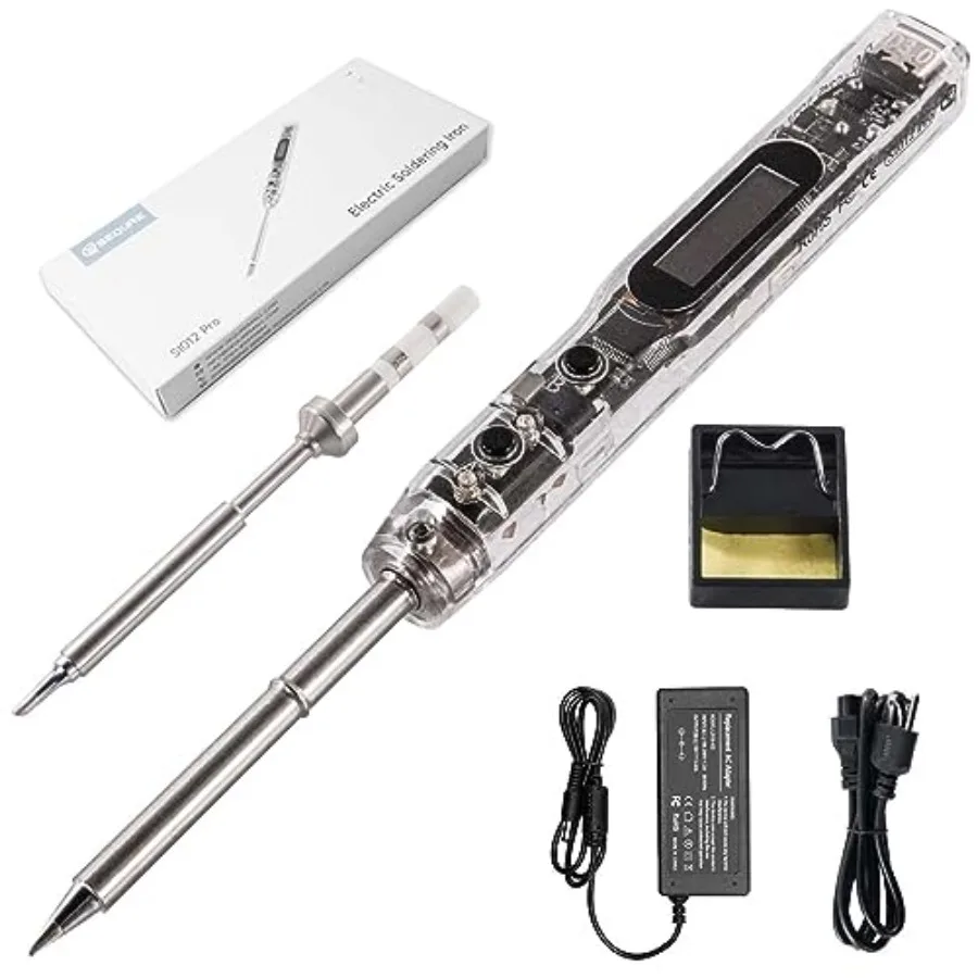 68W Electric Soldering Iron SI012 Pro Portable Solder Iron OLED Screen Digital Soldering Tools Auto Start Heating 19V Power Ada
68W Electric Soldering Iron SI012 Pro Portable Solder Iron OLED Screen Digital Soldering Tools Auto Start Heating 19V Power Ada