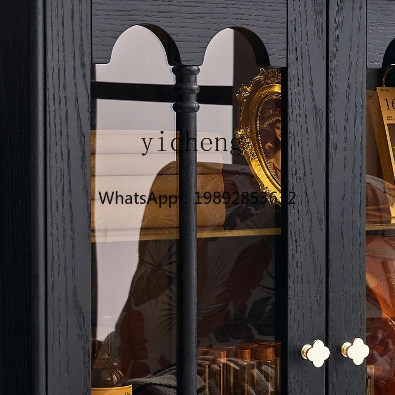 H3-20 retro all-solid wood wine cabinet display cabinet, living room integrated with wall, household glass door figure
H3-20 retro all-solid wood wine cabinet display cabinet, living room integrated with wall, household glass door figure