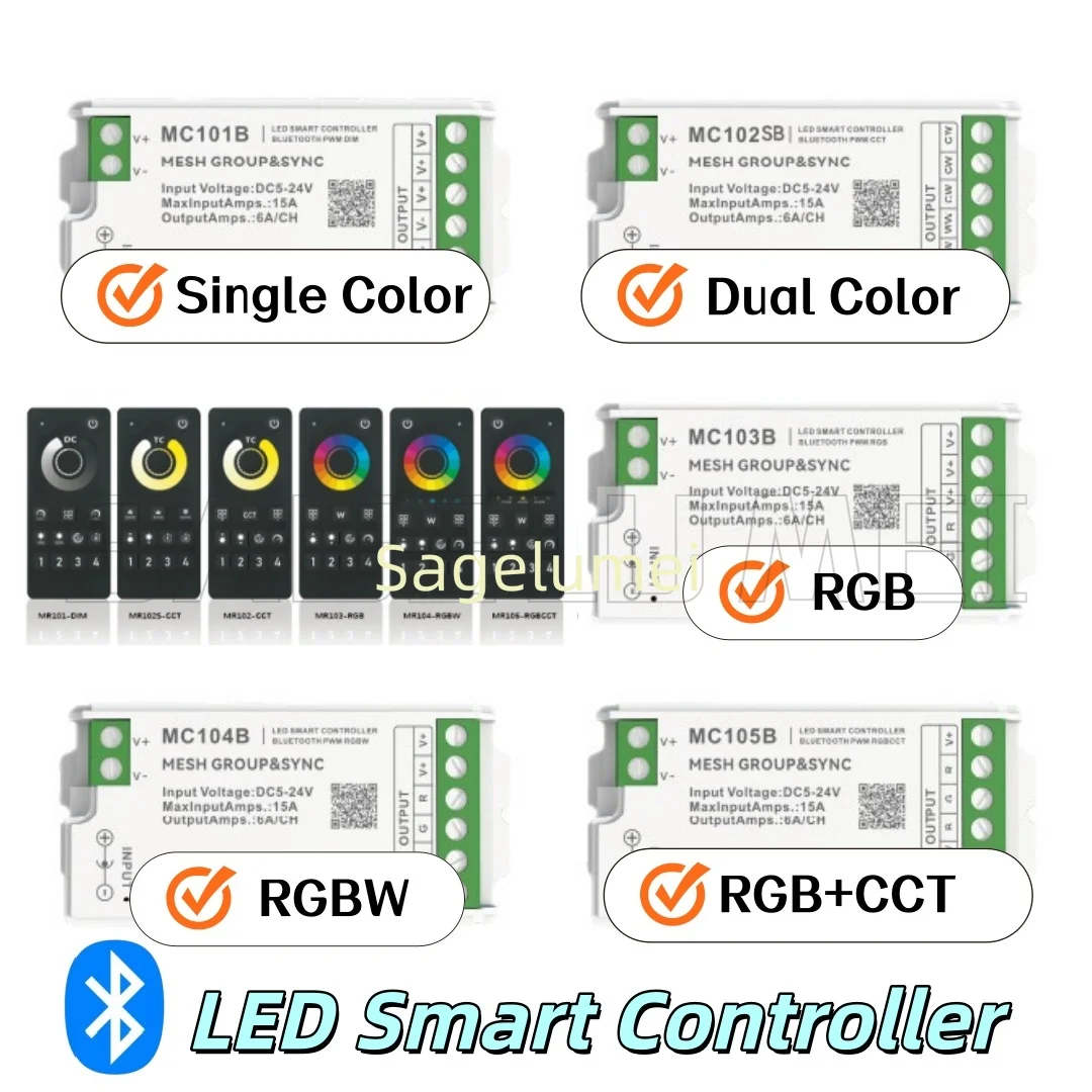 MC101B/MC102SB/103B/MC104B/MC105B Bluetooth 2.4G MESH LED Group SYNC Controller Tuya APP Control 2.4G RF Wireless Remote Control
MC101B/MC102SB/103B/MC104B/MC105B Bluetooth 2.4G MESH LED Group SYNC Controller Tuya APP Control 2.4G RF Wireless Remote Control