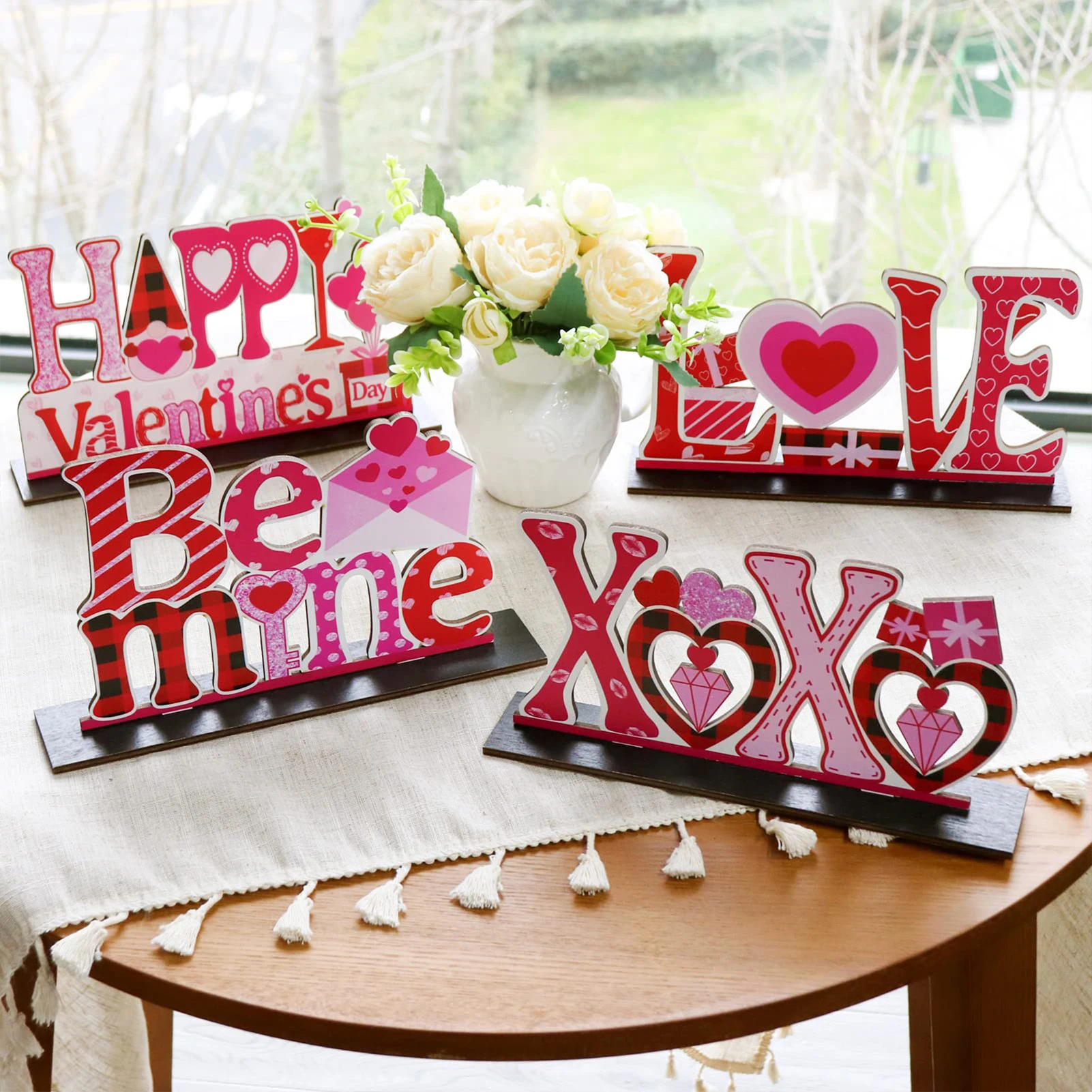 LOVE Wooden Centerpiece Sign with Romantic Elements Party Decor Presents Suitable for Wedding Engagement
LOVE Wooden Centerpiece Sign with Romantic Elements Party Decor Presents Suitable for Wedding Engagement
