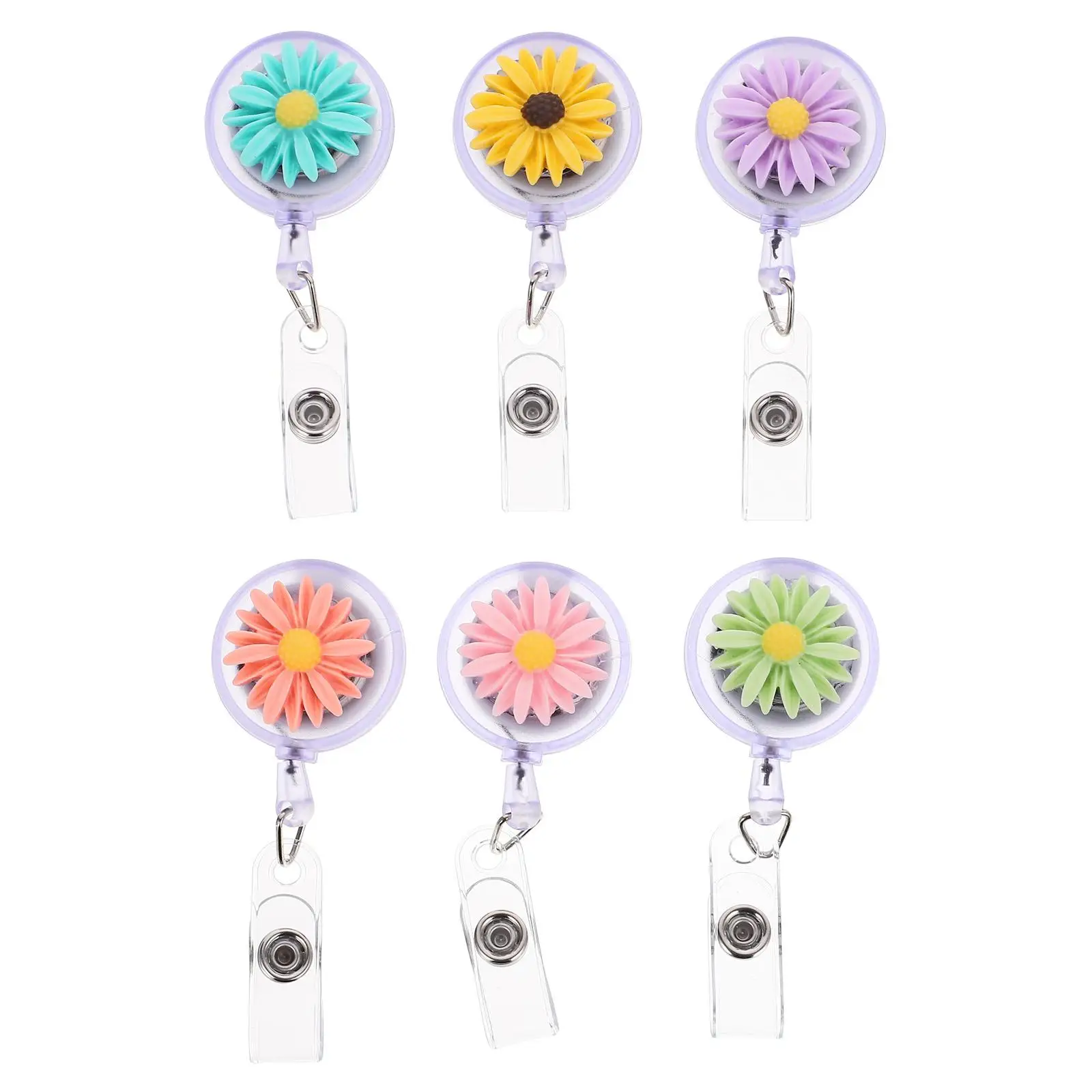6 Pcs Daisy Easy-pull Buckle Badge Holder Clip Cute Id Tag Multi-function Nurse Reel Name
6 Pcs Daisy Easy-pull Buckle Badge Holder Clip Cute Id Tag Multi-function Nurse Reel Name