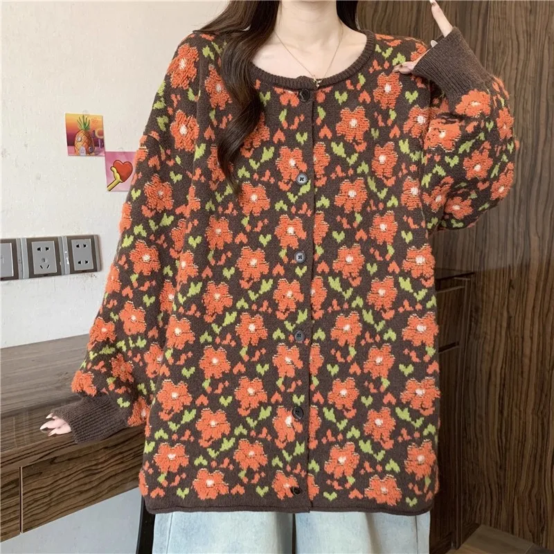 Retro Knitted Open Cardigan Women's Loose Fit Floral Embroidery Sweater Jacket Autumn Winter Oversized Fashion Tops F473
Retro Knitted Open Cardigan Women's Loose Fit Floral Embroidery Sweater Jacket Autumn Winter Oversized Fashion Tops F473