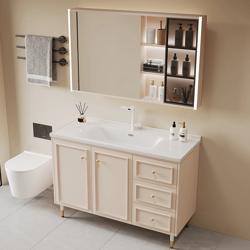 New floor-to-ceiling bathroom cabinet combination ceramic one basin bathroom rock slab left basin washbasin cabinet combination
New floor-to-ceiling bathroom cabinet combination ceramic one basin bathroom rock slab left basin washbasin cabinet combination