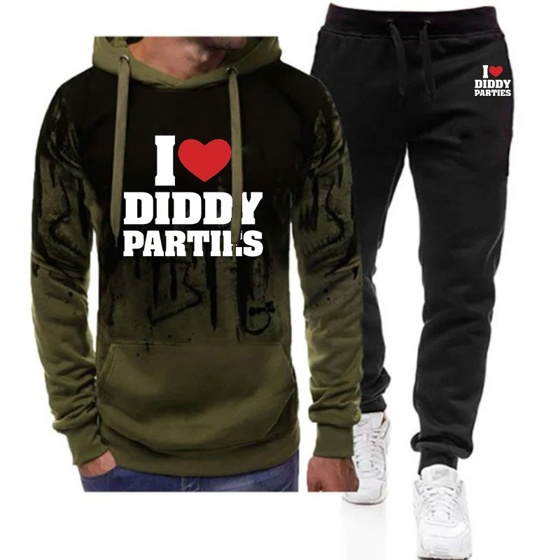 2025 I Love Diddy Parties Funny Print Men New Spring Autumn Gradient Color Hoodie + Casual Sweatpant Harajuku Suit
2025 I Love Diddy Parties Funny Print Men New Spring Autumn Gradient Color Hoodie + Casual Sweatpant Harajuku Suit