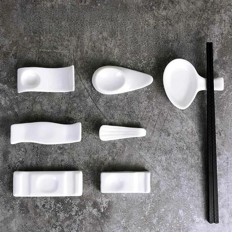 Pure White Ceramic Dining Utensils Hotel Display Tableware Double Triple Multi-Purpose Chopsticks Holder Spoon Rest
Pure White Ceramic Dining Utensils Hotel Display Tableware Double Triple Multi-Purpose Chopsticks Holder Spoon Rest
