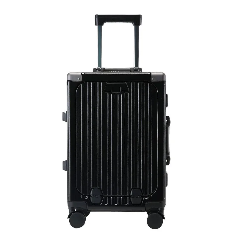 High-end front open lid suitcase Aluminum frame trolley case 20-inch multi-function charging boarding 
High-end front open lid suitcase Aluminum frame trolley case 20-inch multi-function charging boarding
