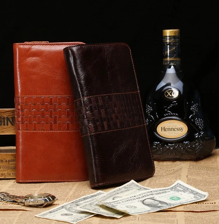 leather men's handbag Classic fashion leather woven decoration multi card long wallet
leather men's handbag Classic fashion leather woven decoration multi card long wallet