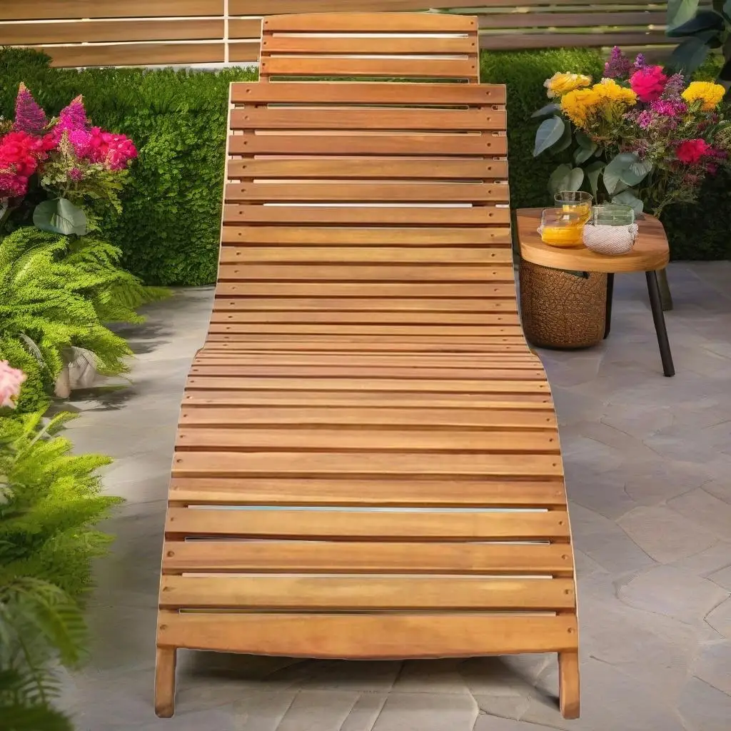 Acacia Wood Patio Sun Lounger with Comfortable Cushion - Outdoor Relaxation Chair
Acacia Wood Patio Sun Lounger with Comfortable Cushion - Outdoor Relaxation Chair