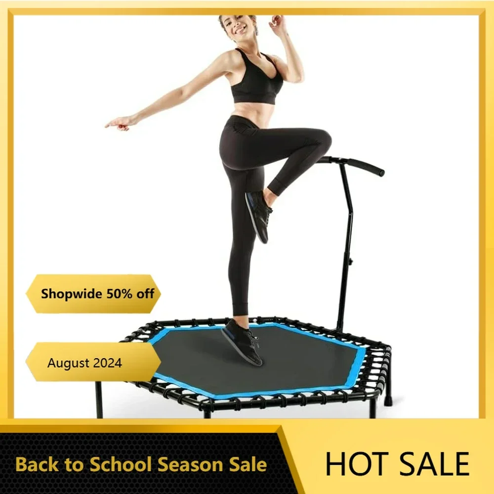 48" Silent Mini Trampoline with Adjustable Handle Bar Fitness Trampoline Bungee Rebounder Jumping Cardio Trainer Workout .
48" Silent Mini Trampoline with Adjustable Handle Bar Fitness Trampoline Bungee Rebounder Jumping Cardio Trainer Workout .