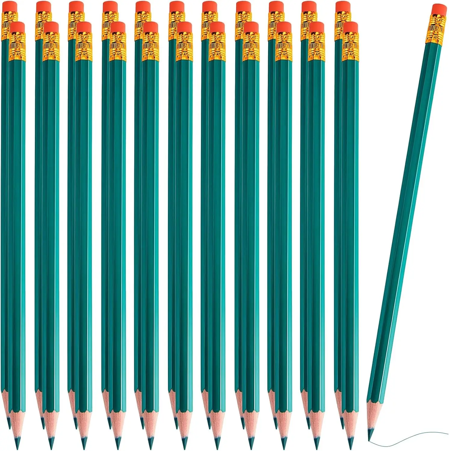 24 Pre-sharpened Erasable Green Pencils, HB Wood, for Grading, Checking, Drawing
24 Pre-sharpened Erasable Green Pencils, HB Wood, for Grading, Checking, Drawing