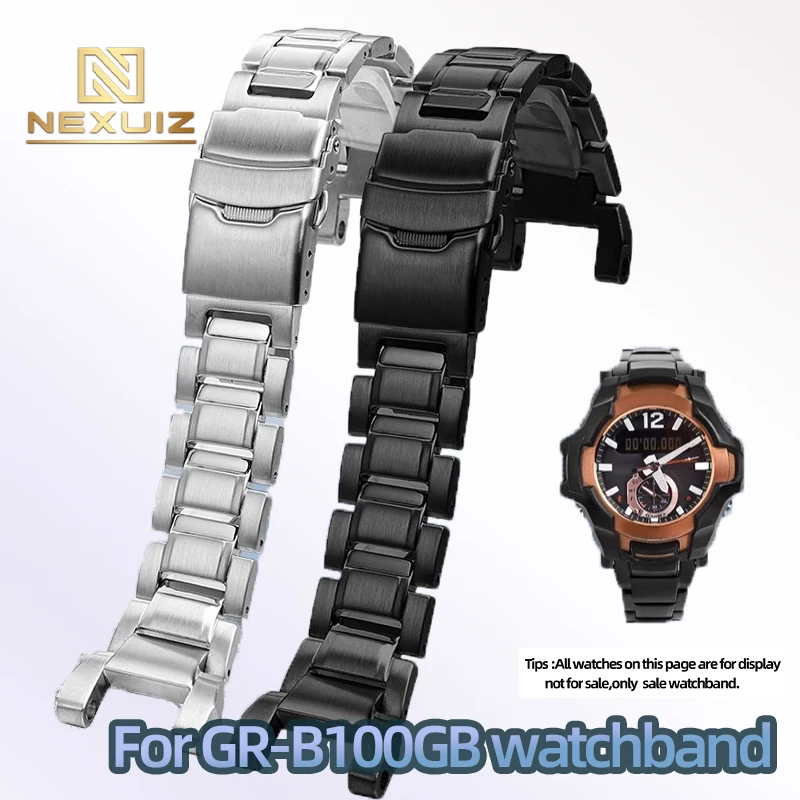 24mm Men's Stainles Steel Watchband For Casio GR-B100GB Silver Black Steel Strip Watch Strap Concave Joint Watch Chain
24mm Men's Stainles Steel Watchband For Casio GR-B100GB Silver Black Steel Strip Watch Strap Concave Joint Watch Chain