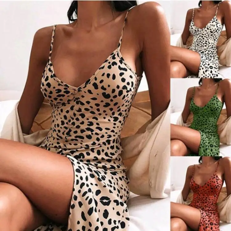 Summer New Street Style Independent Station Ebay Leopard Print V-Neck Strap Dress Trendy Women's Clothing Summer Dress
Summer New Street Style Independent Station Ebay Leopard Print V-Neck Strap Dress Trendy Women's Clothing Summer Dress