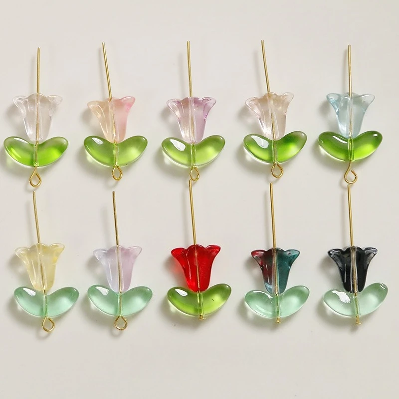 Fresh Semi-transparent Candy Tulip Leaf Glass Beads DIY Beaded Bracelet Craft Accessories for Women
Fresh Semi-transparent Candy Tulip Leaf Glass Beads DIY Beaded Bracelet Craft Accessories for Women