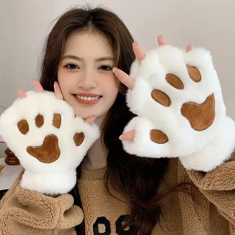 Autumn and winter plush full-finger gloves, warm and soft plush short open-finger plush panda cat gloves, half-finger gloves
Autumn and winter plush full-finger gloves, warm and soft plush short open-finger plush panda cat gloves, half-finger gloves