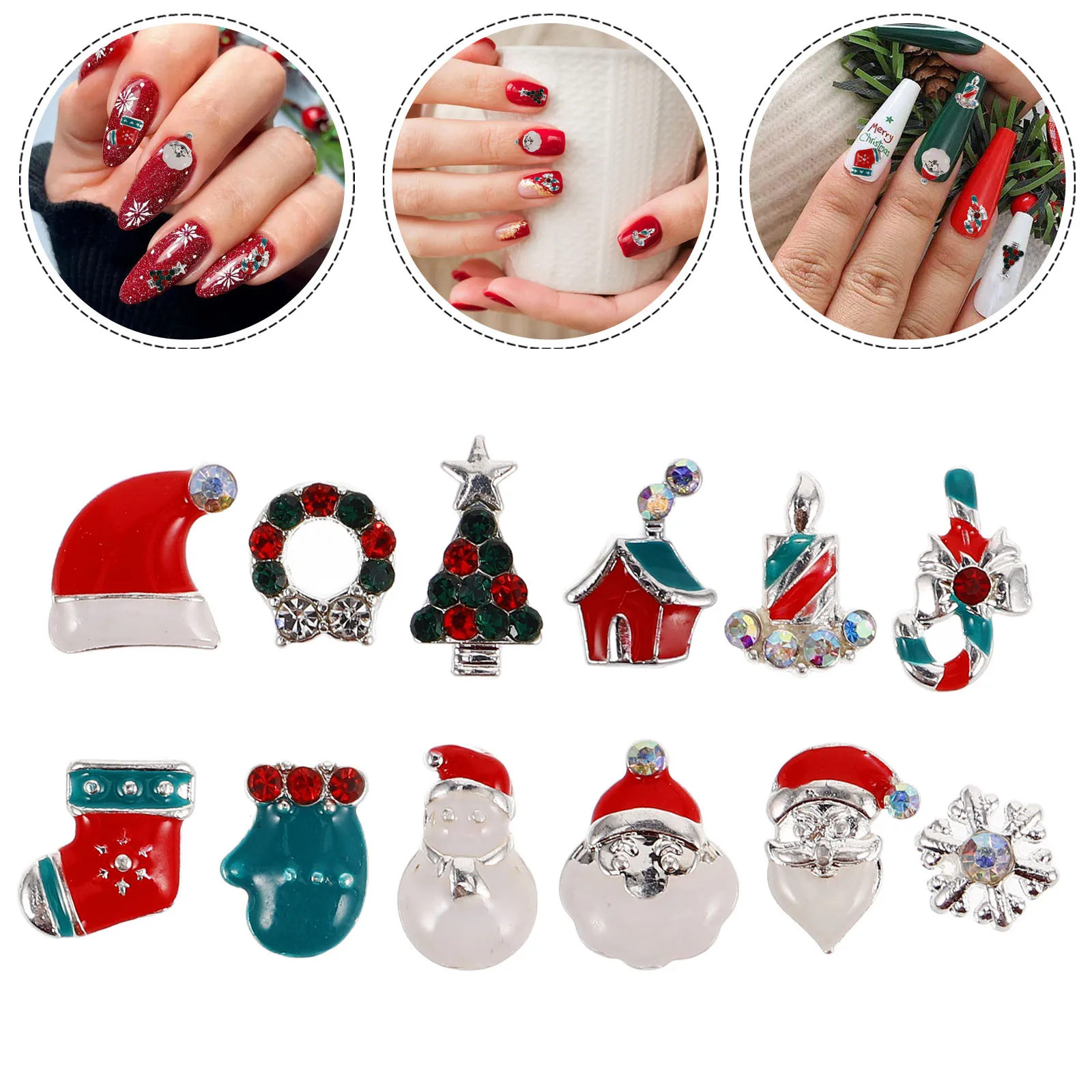 1 Box Christmas Theme Nail Charms in Alloy Material Shiny Rhinestones for Xmas Nails Design Holiday Manicure Decoration
1 Box Christmas Theme Nail Charms in Alloy Material Shiny Rhinestones for Xmas Nails Design Holiday Manicure Decoration