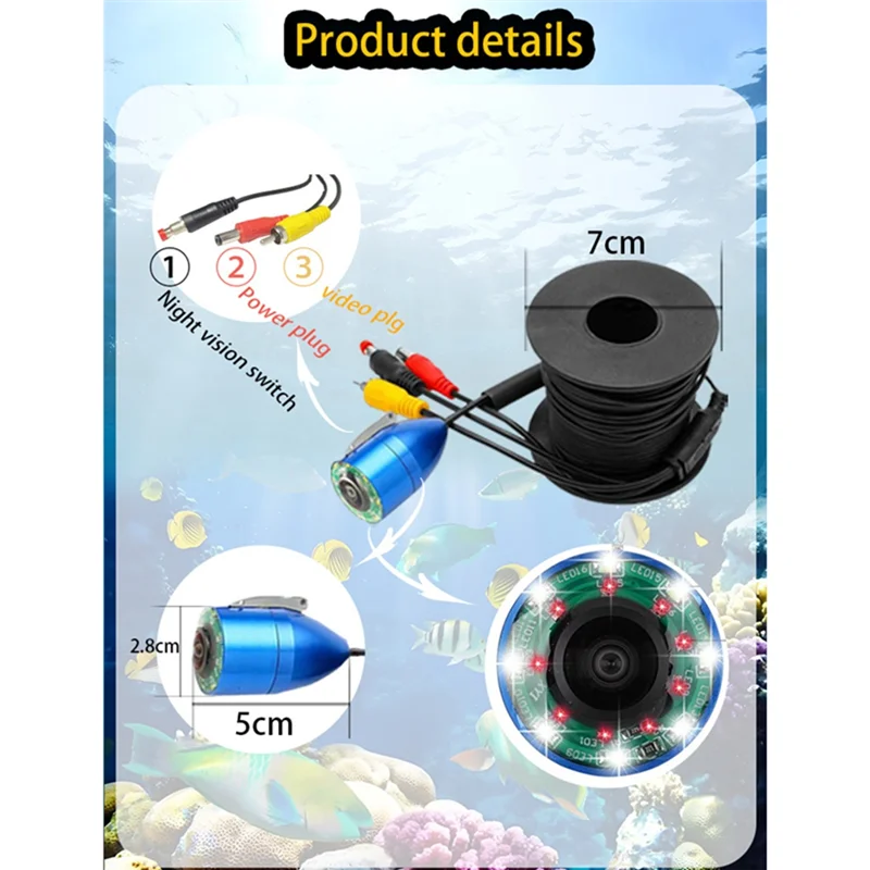 Dependable-Underwater Fishing Camera LCD Monitor Fish Finder Waterproof 1000TVL Fishing Camera Infrared Lights For Lake
Dependable-Underwater Fishing Camera LCD Monitor Fish Finder Waterproof 1000TVL Fishing Camera Infrared Lights For Lake