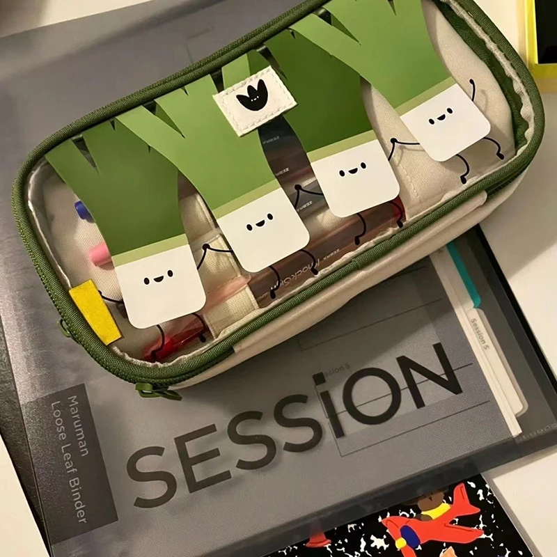 Large Capacity Pencil Bag Lovely Funny Vegetable Stationery Bag Kawaii Cartoon Transparent Green Onion Pencil Case Gifts
Large Capacity Pencil Bag Lovely Funny Vegetable Stationery Bag Kawaii Cartoon Transparent Green Onion Pencil Case Gifts