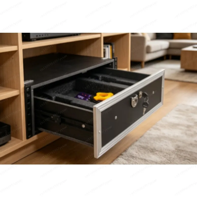 Reinforced Wooden Audio Rack Drawer with Sponge Protection and Key Lock
Reinforced Wooden Audio Rack Drawer with Sponge Protection and Key Lock