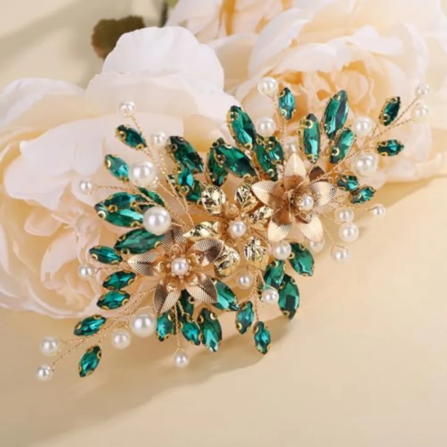 Crystal Hair Clip with Flower for Wedding Brides Bridesmaid Pearl Side Headpiece for Women Special Occasion Handmade Jewelry
Crystal Hair Clip with Flower for Wedding Brides Bridesmaid Pearl Side Headpiece for Women Special Occasion Handmade Jewelry