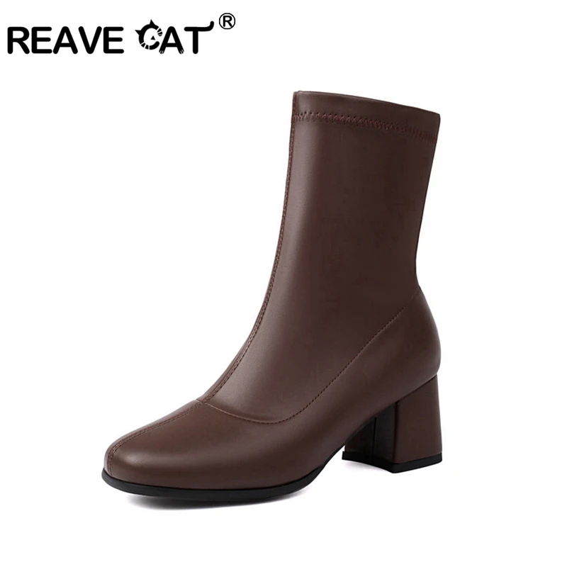 REAVE CAT, модные ботильоны из эластичной искусственной кожи на блочном каблуке 6 см, осенняя нескользящая обувь без шнуровки, большой размер 47 48 US17
REAVE CAT, модные ботильоны из эластичной искусственной кожи на блочном каблуке 6 см, осенняя нескользящая обувь без шнуровки, большой размер 47 48 US17