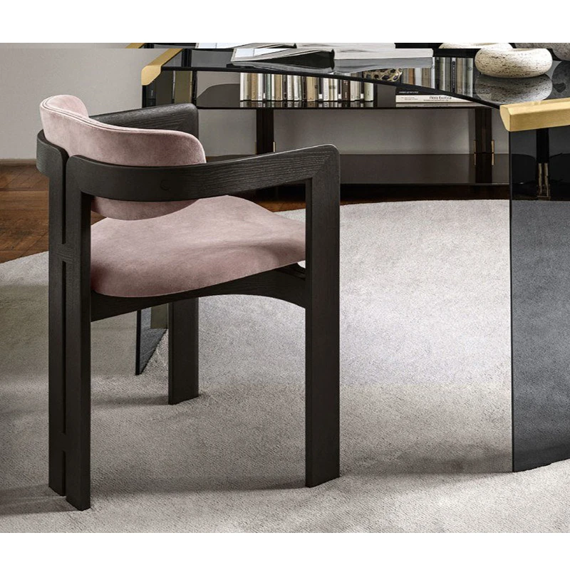 Black solid wood frame dining chairs with beige fabric Nordic Light luxury dining chair household back stool
Black solid wood frame dining chairs with beige fabric Nordic Light luxury dining chair household back stool