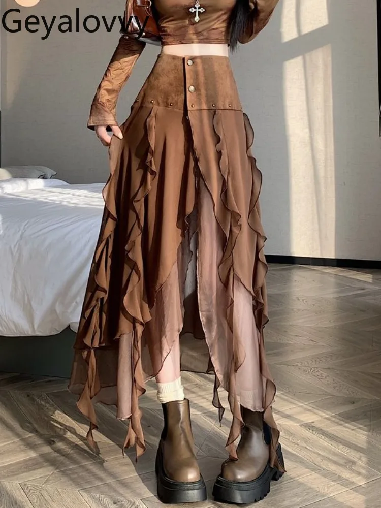 Коричневая замшевая газовая юбка неправильной формы, милая модная универсальная осенняя дизайнерская утягивающая элегантная длинная юбка с высокой талией для женщин
Коричневая замшевая газовая юбка неправильной формы, милая модная универсальная осенняя дизайнерская утягивающая элегантная длинная юбка с высокой талией для женщин