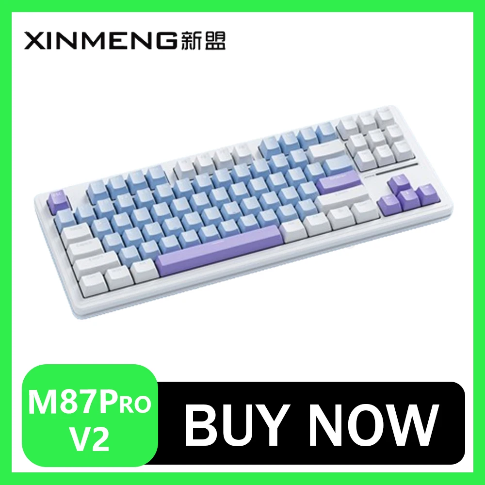 Клавиатура Xinmeng M87ProV2, беспроводная Bluetooth-клавиатура с тремя режимами, USB Type-C, 87 клавиш, прокладка, полная клавиша, Горячая замена, искусственная кожа, ПК
Клавиатура Xinmeng M87ProV2, беспроводная Bluetooth-клавиатура с тремя режимами, USB Type-C, 87 клавиш, прокладка, полная клавиша, Горячая замена, искусственная кожа, ПК