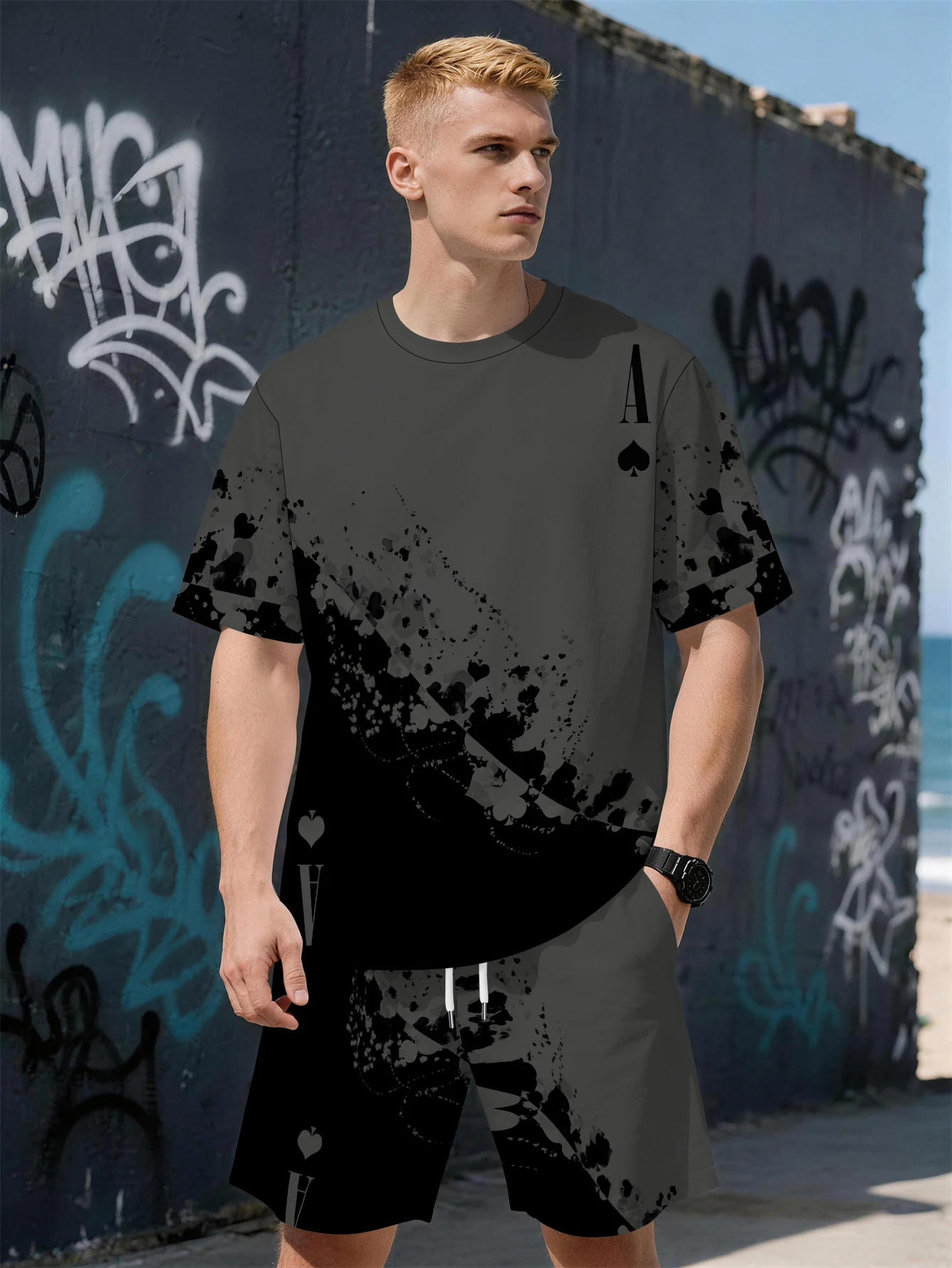 2026 Summer New Men's Short-Sleeved Set - 3D Simple Ink Wash Print - Casual Street Style - Fashionable Comfortable Soft
2026 Summer New Men's Short-Sleeved Set - 3D Simple Ink Wash Print - Casual Street Style - Fashionable Comfortable Soft