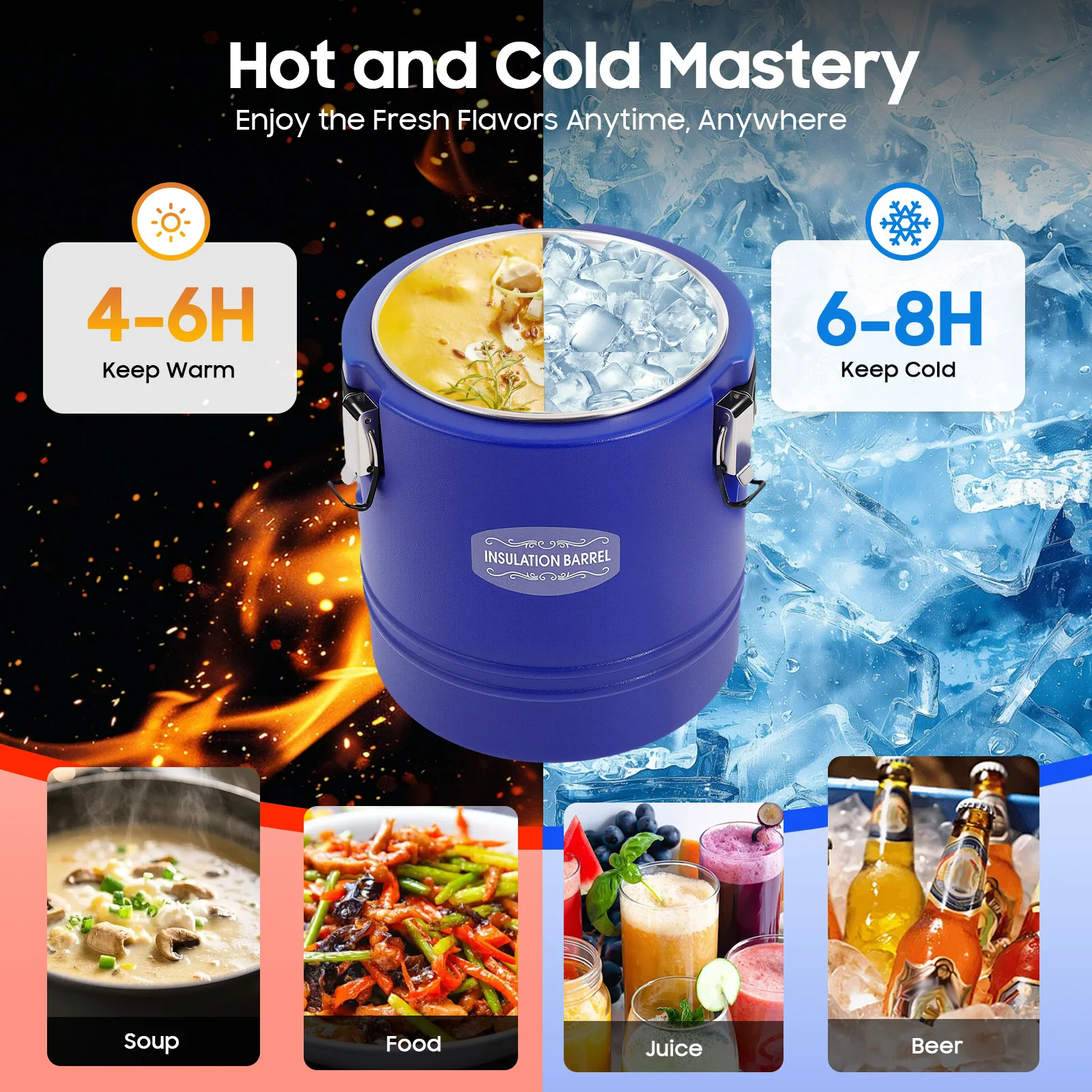 15L / 15.85QT Round Commercial Insulated Bucket with Exhaust Valve, Thermal Storage Container for Kitchen, Restaurant & Outdoor Banquet Use
15L / 15.85QT Round Commercial Insulated Bucket with Exhaust Valve, Thermal Storage Container for Kitchen, Restaurant & Outdoor Banquet Use