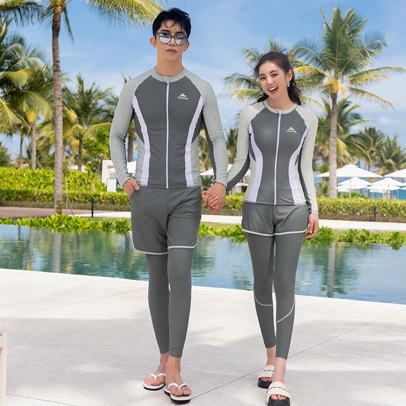 Women Rashguard Swimsuit Long sleeve Sun Protection Surfing Suit Fitness Sportsuit Grey Patchwork bathing suits lover Beach wear
Women Rashguard Swimsuit Long sleeve Sun Protection Surfing Suit Fitness Sportsuit Grey Patchwork bathing suits lover Beach wear