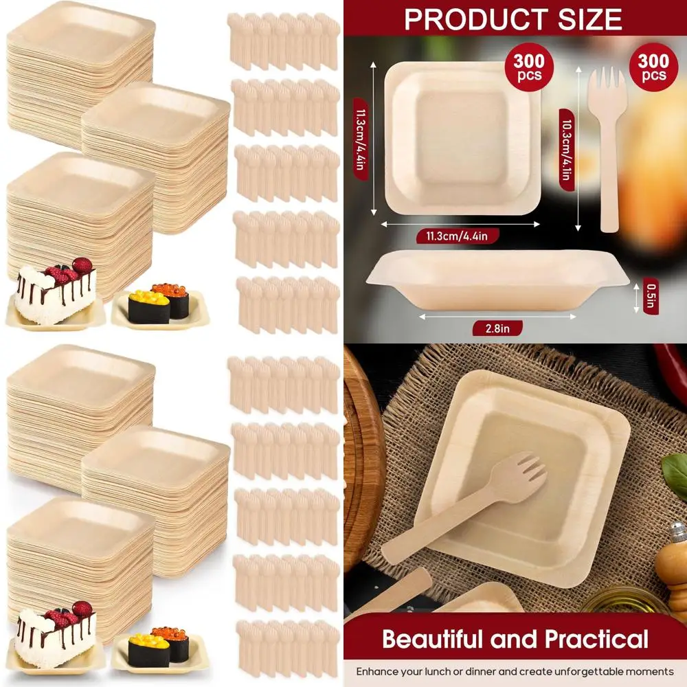 100 Biodegradable Palm Leaf Bowls & Bamboo Plates with Forks for Parties, Weddings, and Home Dining (4.4 x 4.4 x 0.5)
100 Biodegradable Palm Leaf Bowls & Bamboo Plates with Forks for Parties, Weddings, and Home Dining (4.4 x 4.4 x 0.5)