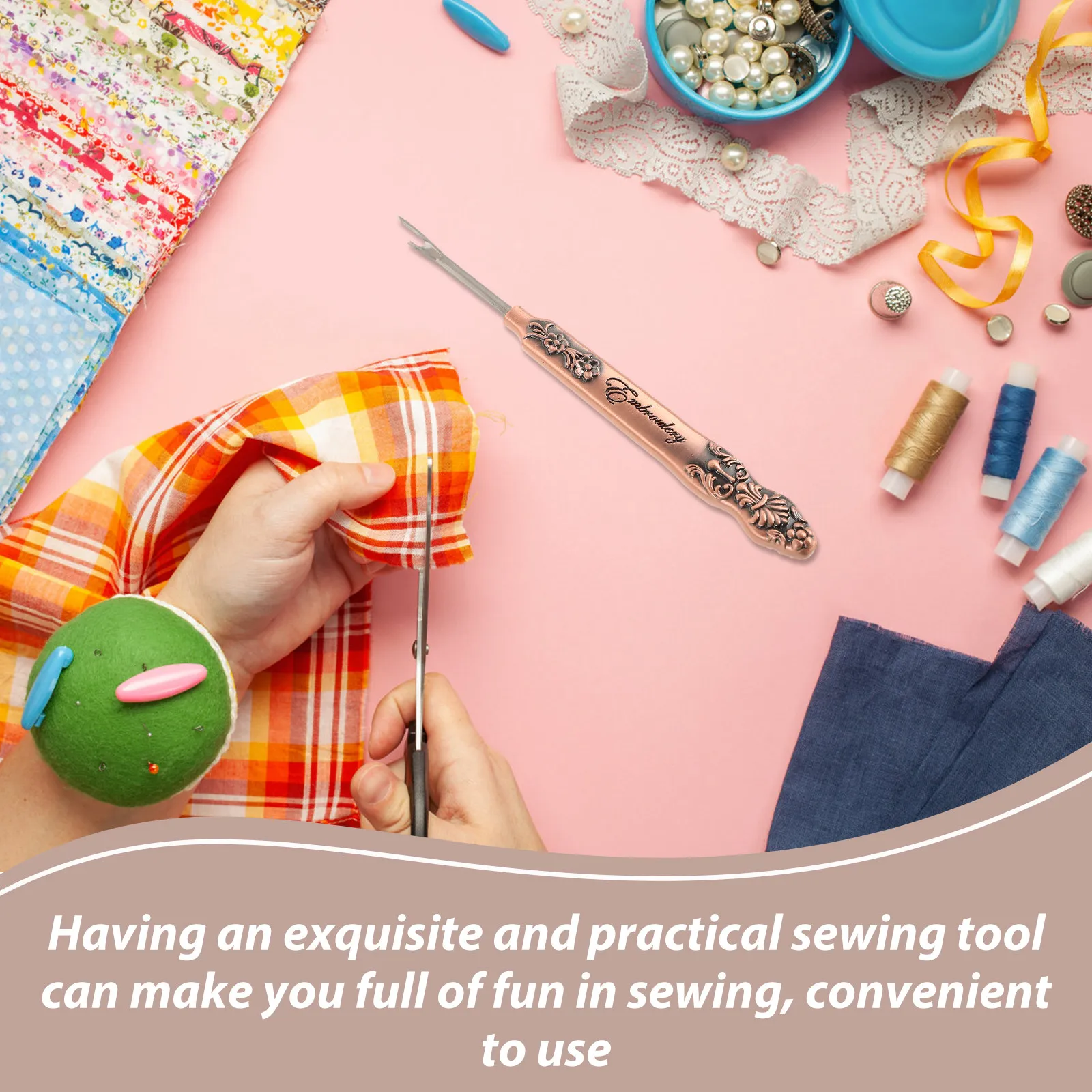 Профессиональный распарыватель швов из цинкового сплава с изысканной винтажной резной ручкой, удобный в использовании, с ножом для обрезки ниток, для шитья и вышивки
Профессиональный распарыватель швов из цинкового сплава с изысканной винтажной резной ручкой, удобный в использовании, с ножом для обрезки ниток, для шитья и вышивки