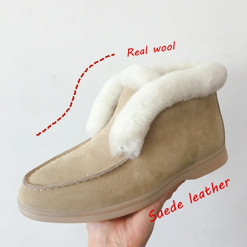 Women Ankle Boots Cow Suede Leather Winter Shoes Natural-fur Warm Slip-on Snow Boots for Women
Women Ankle Boots Cow Suede Leather Winter Shoes Natural-fur Warm Slip-on Snow Boots for Women