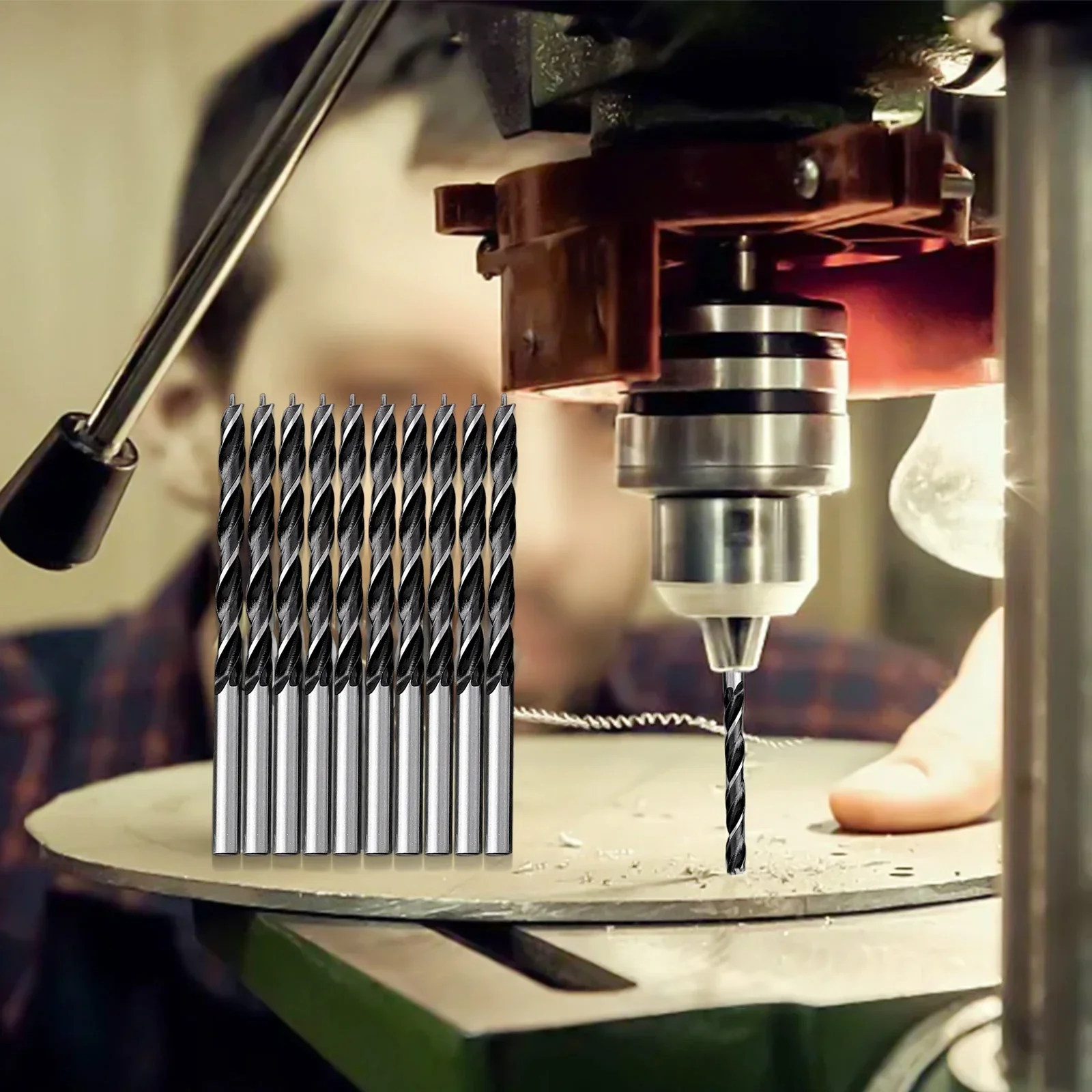 Top Notch Woodworking Spiral Drill Bit Set 10pcs Wood Drills (5mm Diameter) With Precision Ground And High Hardness
Top Notch Woodworking Spiral Drill Bit Set 10pcs Wood Drills (5mm Diameter) With Precision Ground And High Hardness