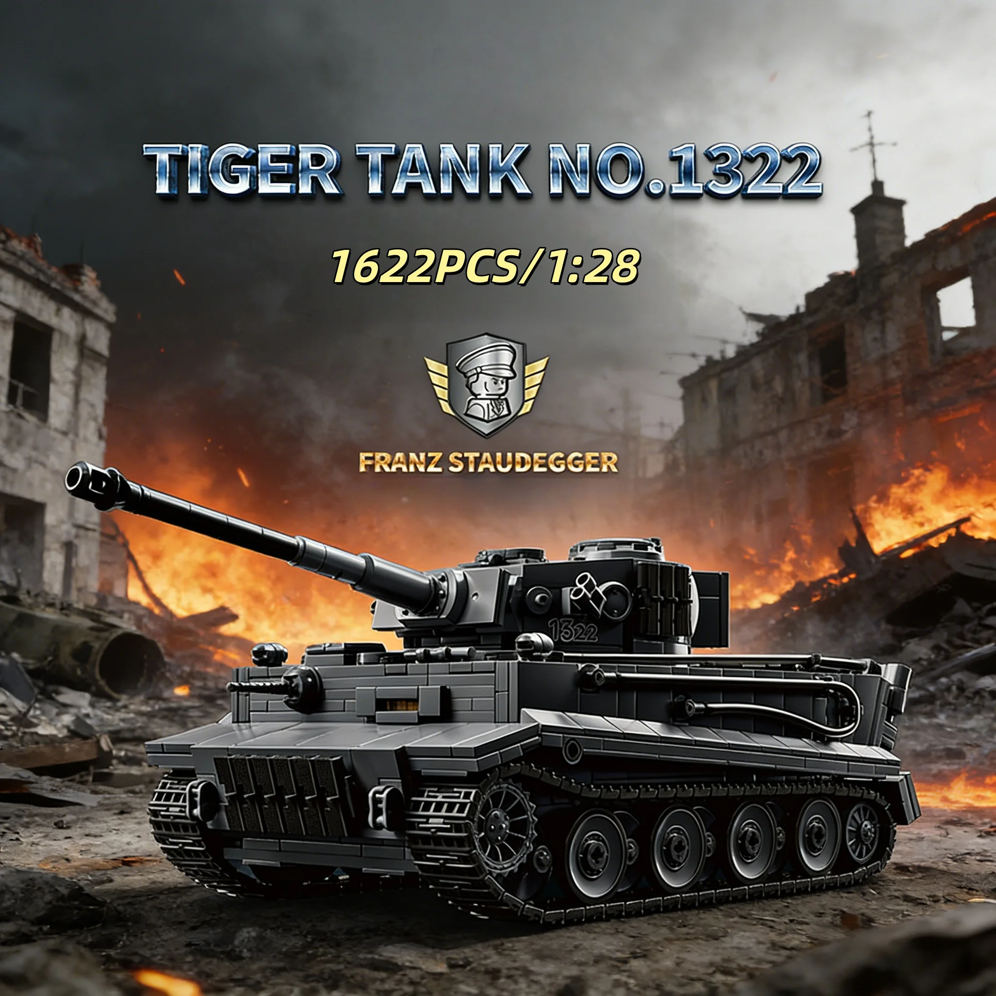 MOC Tiger Tank Building Blocks Set 1:28 Scale WWII German Heavy Tank Model Military Bricks Toys for Adults Kids Collection Gife
MOC Tiger Tank Building Blocks Set 1:28 Scale WWII German Heavy Tank Model Military Bricks Toys for Adults Kids Collection Gife