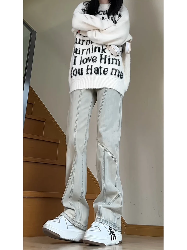 Джинсы прямого кроя с легким расклешением, повседневные брюки, американский пэчворк, весенне-осенняя коллекция для мужчин и женщин
Джинсы прямого кроя с легким расклешением, повседневные брюки, американский пэчворк, весенне-осенняя коллекция для мужчин и женщин