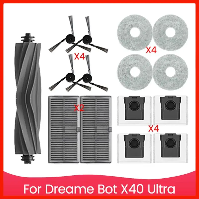 Запчасти для пылесоса Dreame Bot X40 Ultra, резиновая основная боковая щетка, фильтр Hepa, швабра, тряпка, мешки для пыли
Запчасти для пылесоса Dreame Bot X40 Ultra, резиновая основная боковая щетка, фильтр Hepa, швабра, тряпка, мешки для пыли