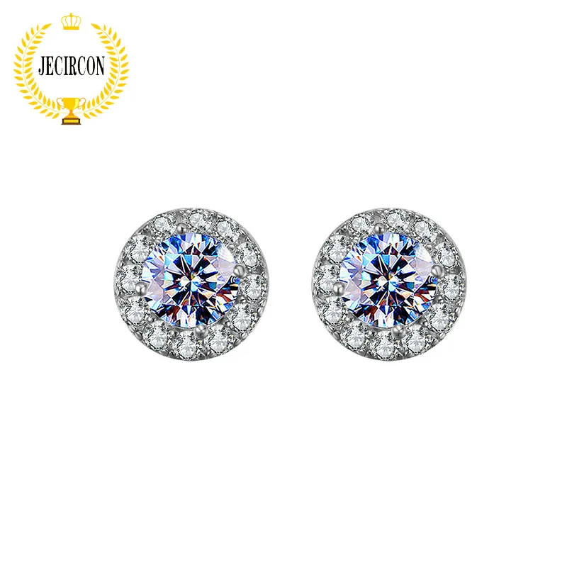 JECIRCON Simple Round Moissanite Stud Earrings for Women High-end 925 Sterling Silver Non-pierced Magnet Style Wedding Jewelry
JECIRCON Simple Round Moissanite Stud Earrings for Women High-end 925 Sterling Silver Non-pierced Magnet Style Wedding Jewelry