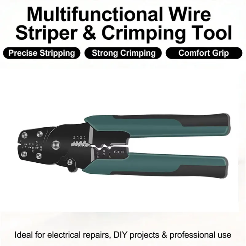 Mini Multi-Function Electric Terminal Crimping Pliers, Wire Stripper Cutter Hand Crimper Tool for Electrical Various Connectors
Mini Multi-Function Electric Terminal Crimping Pliers, Wire Stripper Cutter Hand Crimper Tool for Electrical Various Connectors
