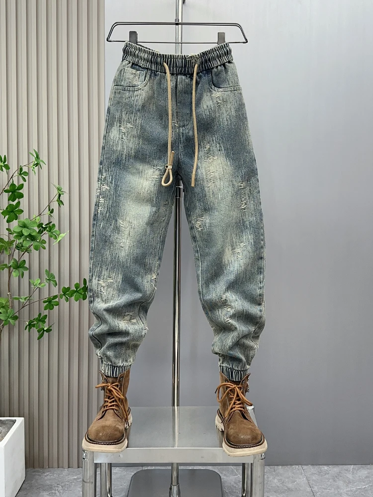 Мужские джинсы Slim Fit в стиле ретро, весенне-осенние, износостойкие, рваные, с эффектом потертости, с отворотами, в стиле Harajuku, корейская версия
Мужские джинсы Slim Fit в стиле ретро, весенне-осенние, износостойкие, рваные, с эффектом потертости, с отворотами, в стиле Harajuku, корейская версия