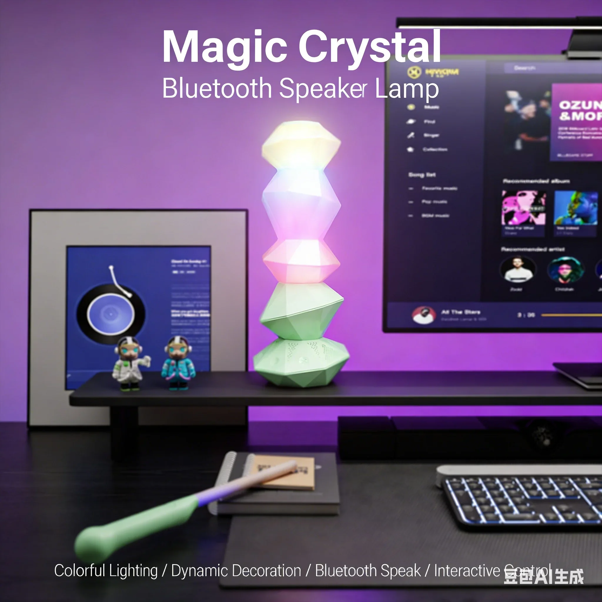 3D Magic Crystal RGB светодиодная лампа с Bluetooth-динамиком, музыкальная синхронизация цвета, меняющая цвет, пульт дистанционного управления для игровой комнаты/спальни
3D Magic Crystal RGB светодиодная лампа с Bluetooth-динамиком, музыкальная синхронизация цвета, меняющая цвет, пульт дистанционного управления для игровой комнаты/спальни