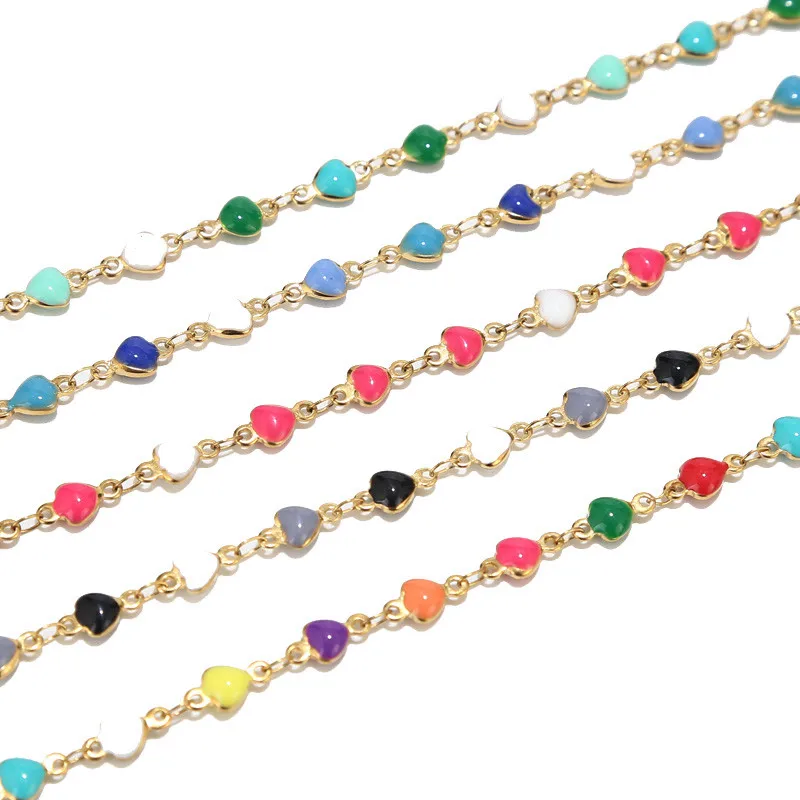 1 Meter Stainless Steel Enamel Heart Link Chains for Girls Necklace Bracelet Anklets DIY Love Jewelry Making Supplies
1 Meter Stainless Steel Enamel Heart Link Chains for Girls Necklace Bracelet Anklets DIY Love Jewelry Making Supplies