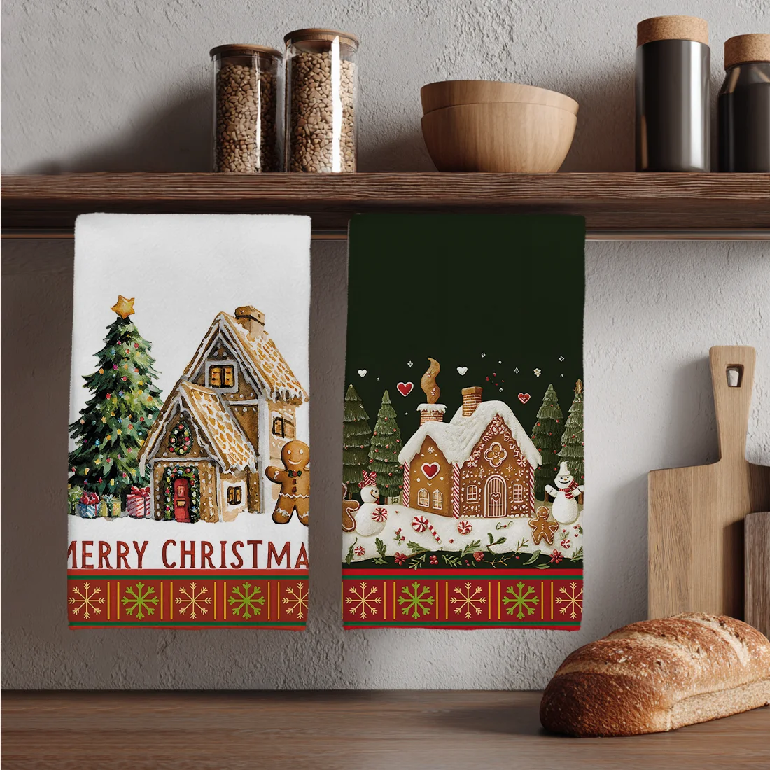 2PCS Christmas Gingerbread House Kitchen Towel Dish Cloths Holiday for Kitchen Towel Decoration 40x60cm
2PCS Christmas Gingerbread House Kitchen Towel Dish Cloths Holiday for Kitchen Towel Decoration 40x60cm