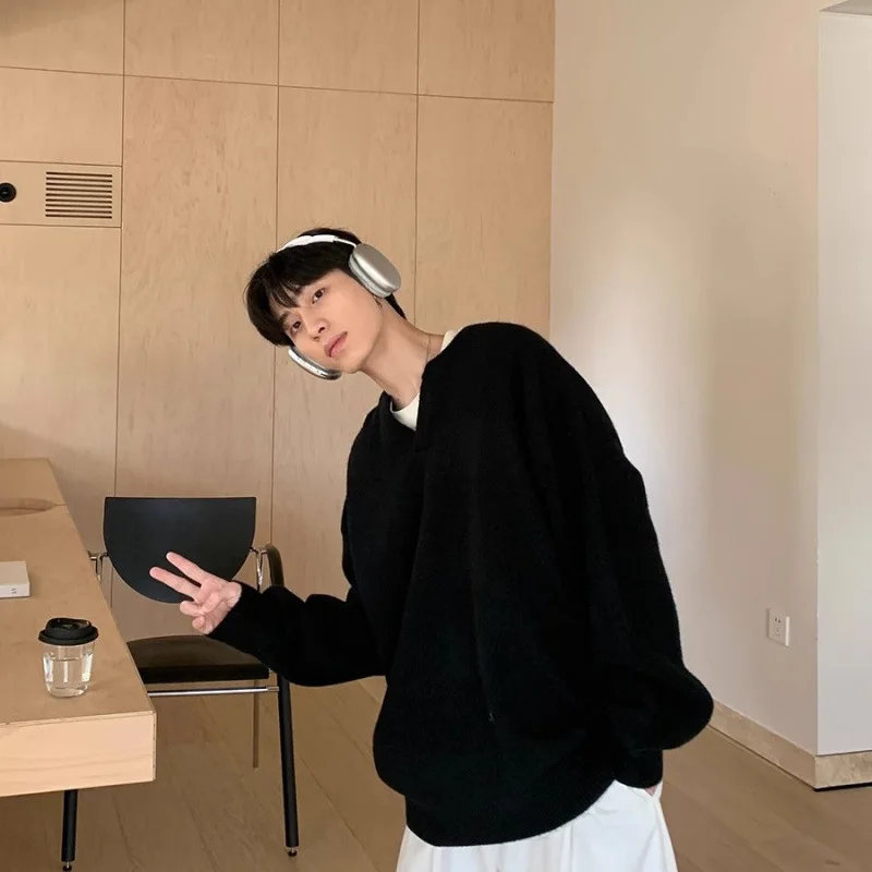 Мужской маленький пуловер, свитер, осенний корейский стиль, свободный ленивый стиль, однотонный вязаный топ, тренд для пар
Мужской маленький пуловер, свитер, осенний корейский стиль, свободный ленивый стиль, однотонный вязаный топ, тренд для пар