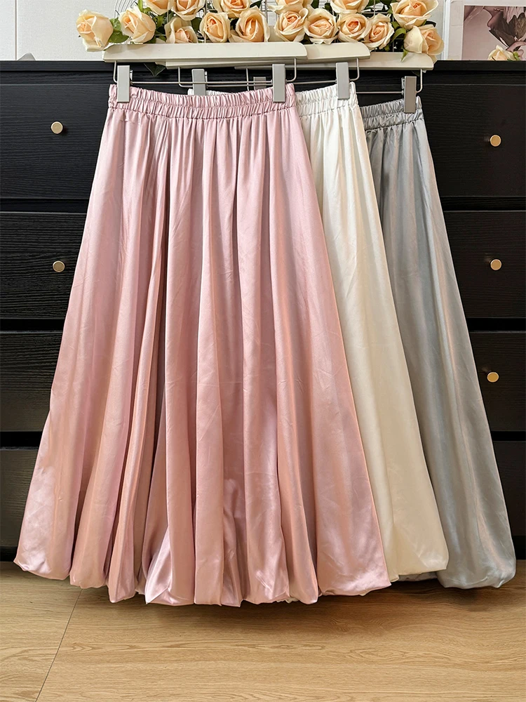 French Elegant Solid Color High Waist Slimming A-line Pleated Skirt Women Autumn High-end Design Loose Umbrella Skirts 2024
French Elegant Solid Color High Waist Slimming A-line Pleated Skirt Women Autumn High-end Design Loose Umbrella Skirts 2024