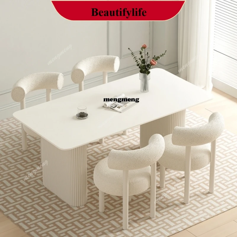 B178 Nordic Aesthetics Dining Table Cream Wind Light Luxury Comfortable Romantic High Table Quality Lounge Mesas De Jantar Furni
B178 Nordic Aesthetics Dining Table Cream Wind Light Luxury Comfortable Romantic High Table Quality Lounge Mesas De Jantar Furni